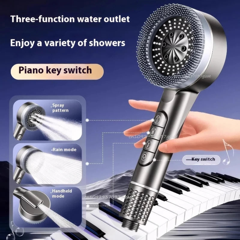Shower Head Bathroom Showers High-Pressure Gun Gray Shower Head 4 Modes Water Saving Handheld for Bathroom Accessories Zpaxo