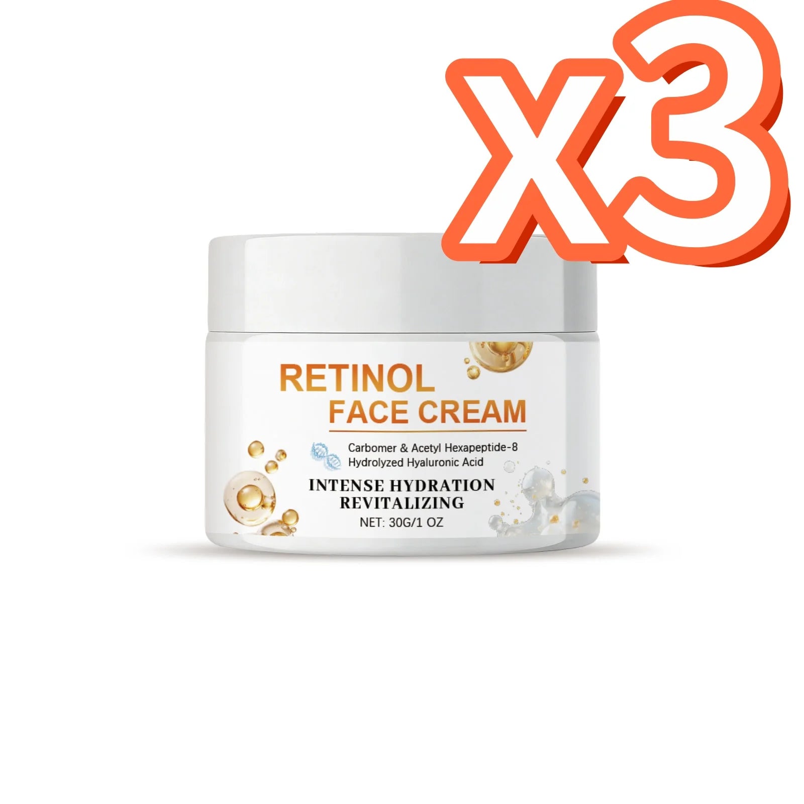 Retinol Face Cream with Hyaluronic Acid – Anti-Aging 30g Anti-Aging Face Cream Zpaxo 30g Boxed X 3PCS