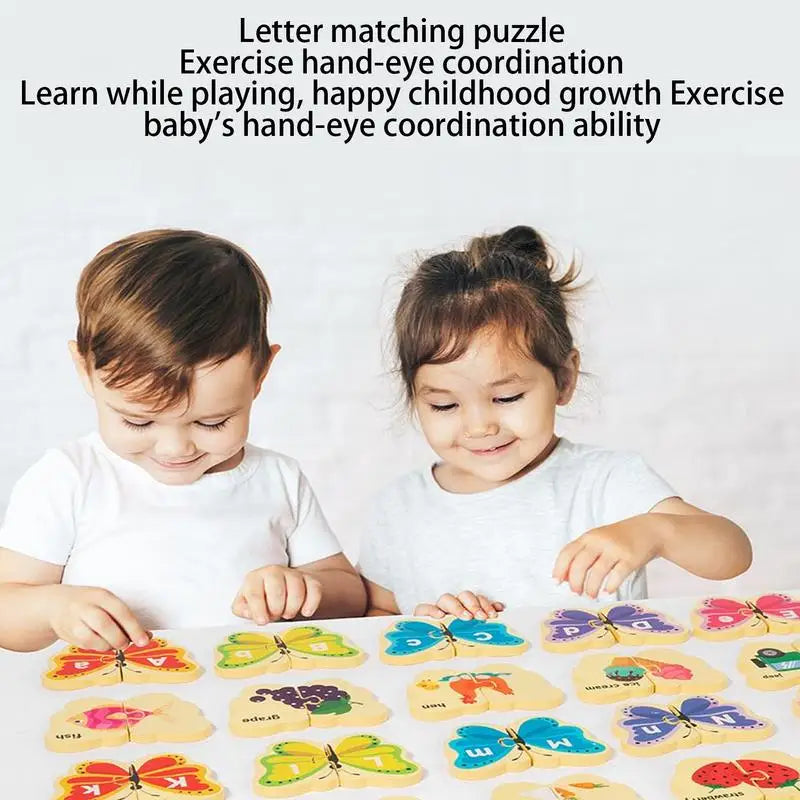 Alphabet Animal Puzzle Wood Animal Brain Teasers Toy Fine Motor Skills Learning Alphabet Puzzle For Kids 3 Years Kindergarten Zpaxo