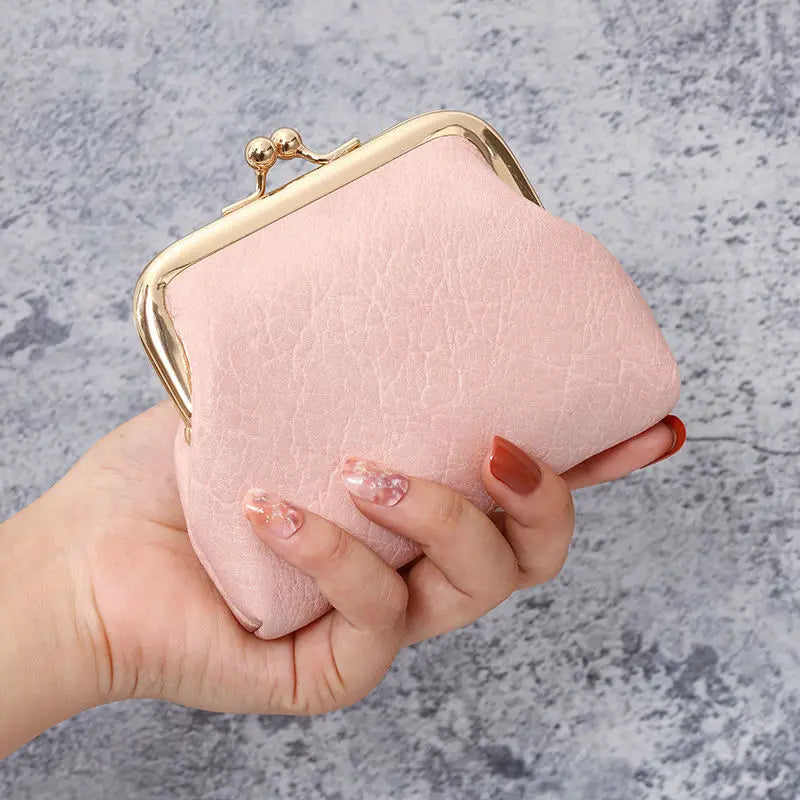 Retro Buckle Candy Color Coin Purse – Women's Short Wallet Women's Coin Purse Zpaxo Pink