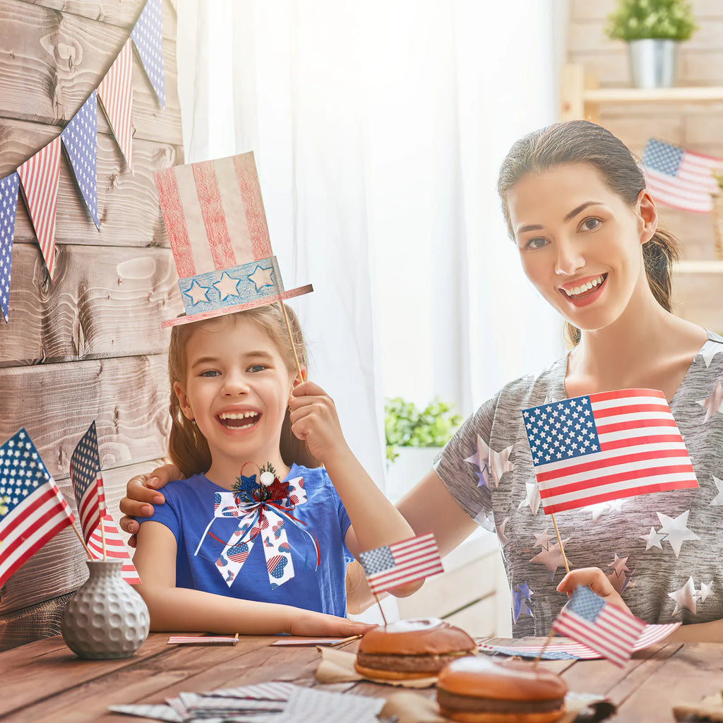 Lovely American Flag Bow Patriotic Decor for July 4Th Independence Day Memorial Day Party Home Decoration Wreath Bow Photo Prop Zpaxo Default Title