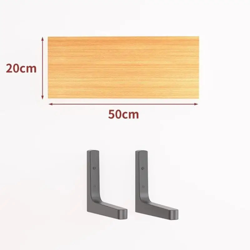 Wall Shelves Floating Wood Water Resistant-space Saving Storage Zpaxo Khaki 20X50CM