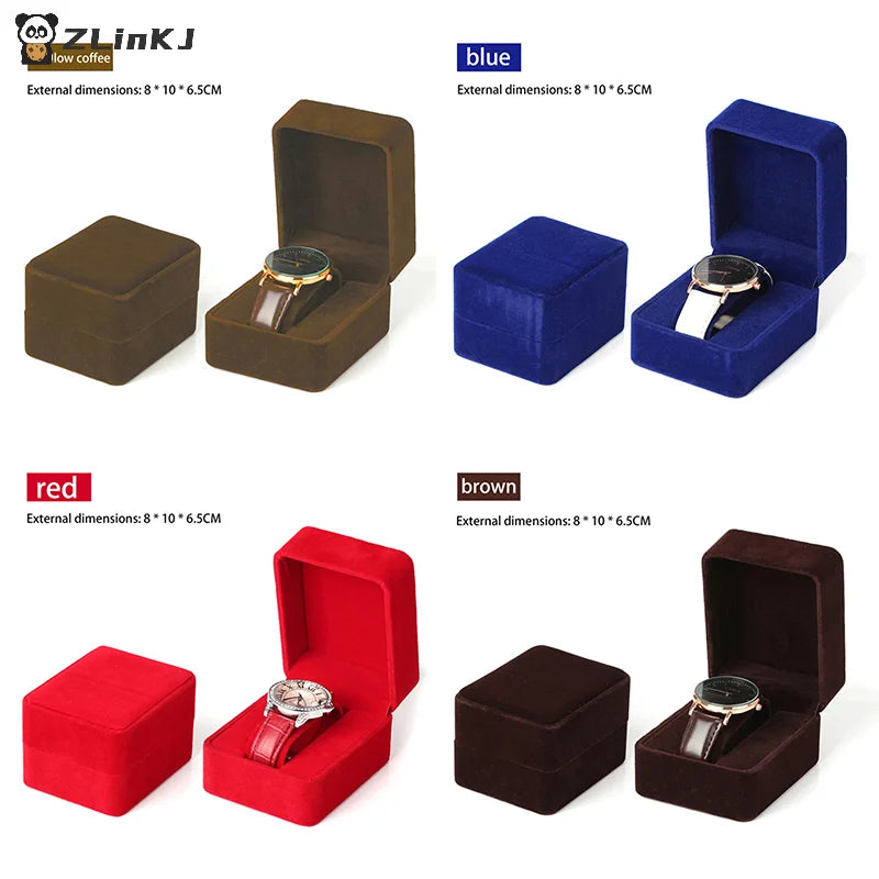▶1Pcs Watch Box Fashion Velvet Round Corner Smartwatch Clock Storage Case Jewelry Accessories Business Packaging Boxes Zpaxo