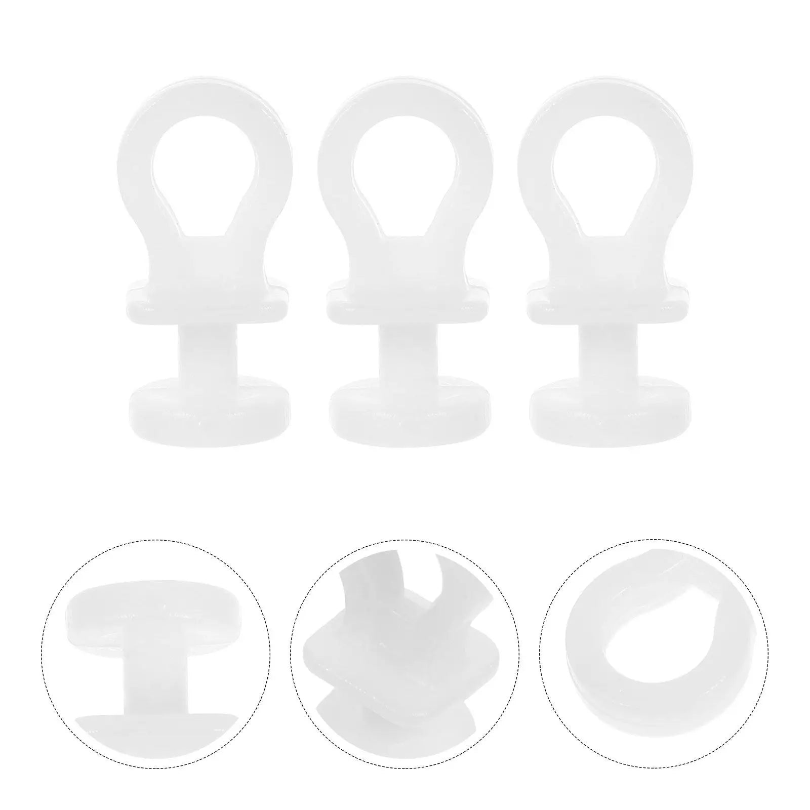 Curtain Track Hooks White Plastic Smooth Glide Sliders Shower Drapes
