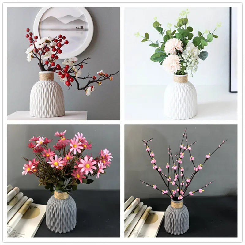 Water Ripple Vase Flower Pot Basket Twine Plastic Small Fresh