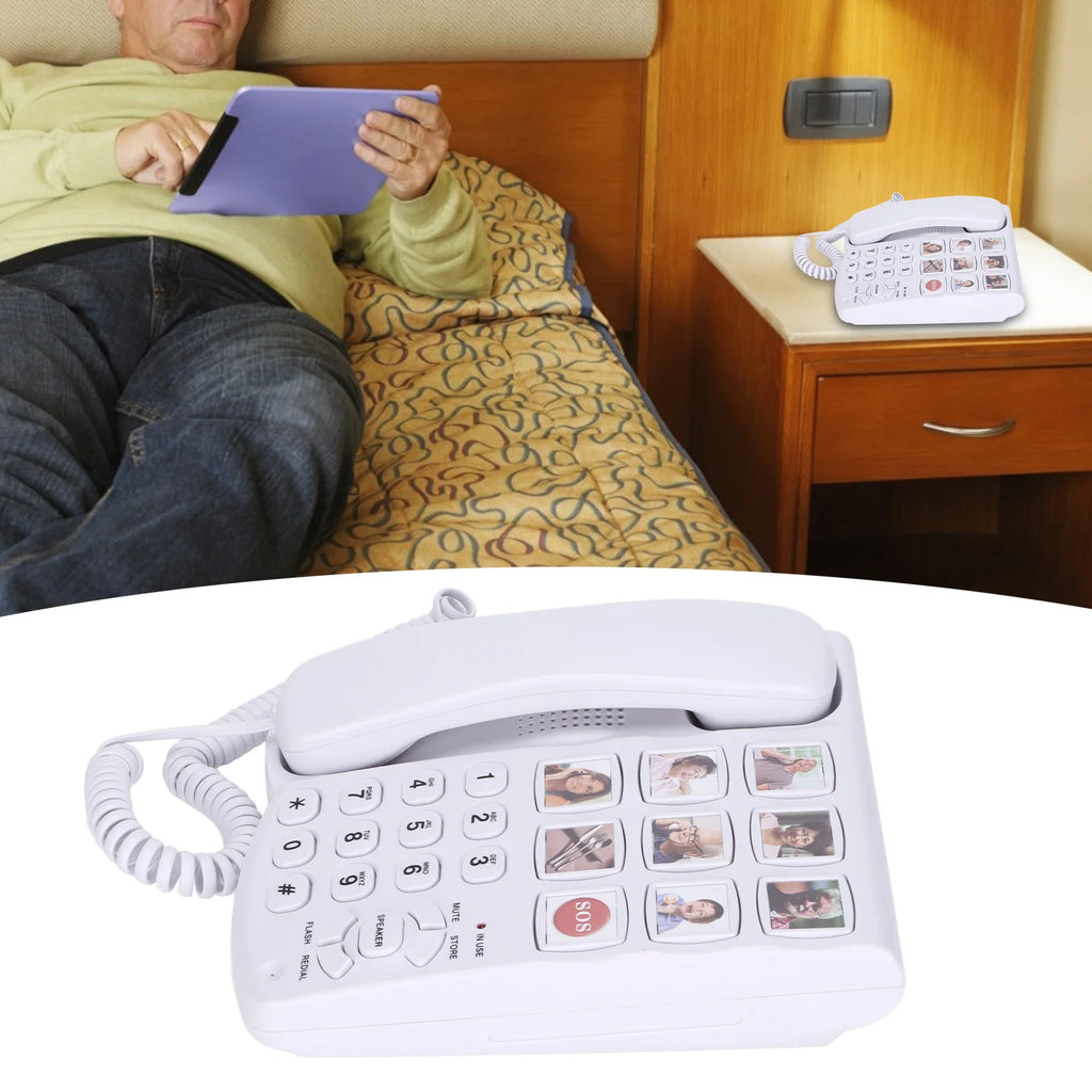 LD 858HF Big Button Telephone Amplified Photo Memory Corded Landline