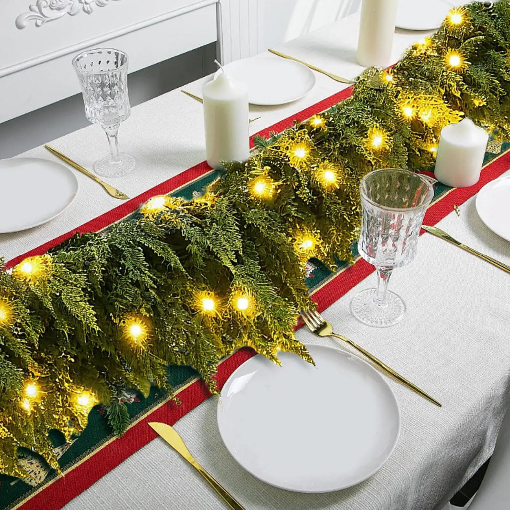 LED Christmas Garland 6ft Artificial Greenery 90 Lights Realistic
