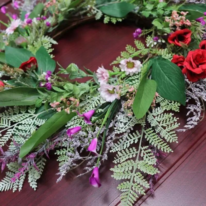 Premium Faux Plant Wreath Flower Design Functional Indoors Outdoor