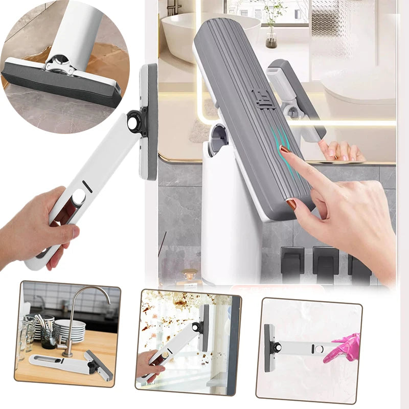 Handheld Mop Multifunctional Small Desktop Mop Handheld Hands-free Washing Sponge Kitchen Hands Free Sponge Absorbs Water Mop Zpaxo