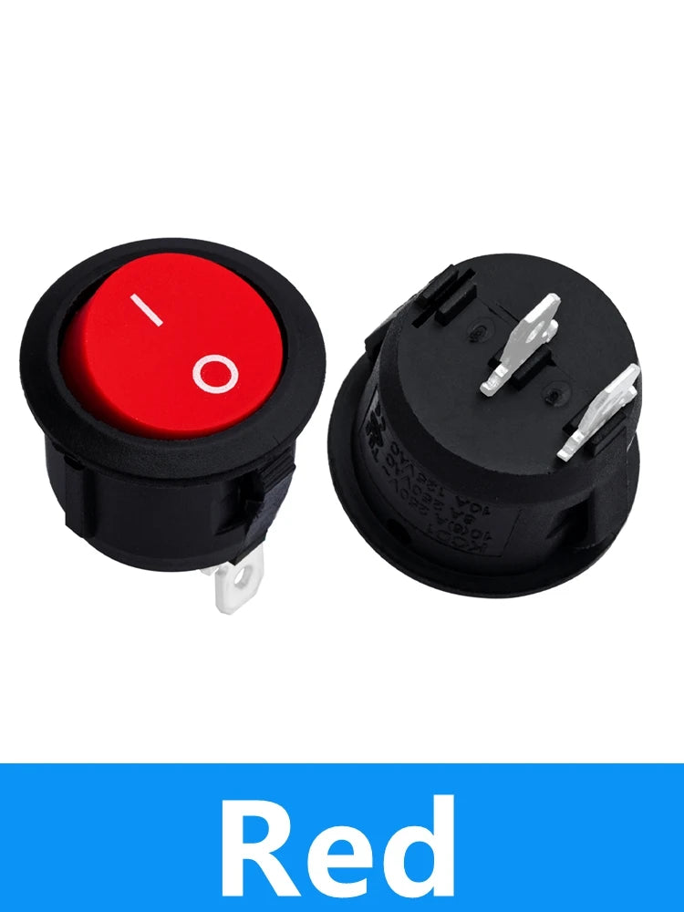 KCD1-105 Round OFF Rocker Switch 6A 250VAC 10A 125VAC Zpaxo 10pcs Red
