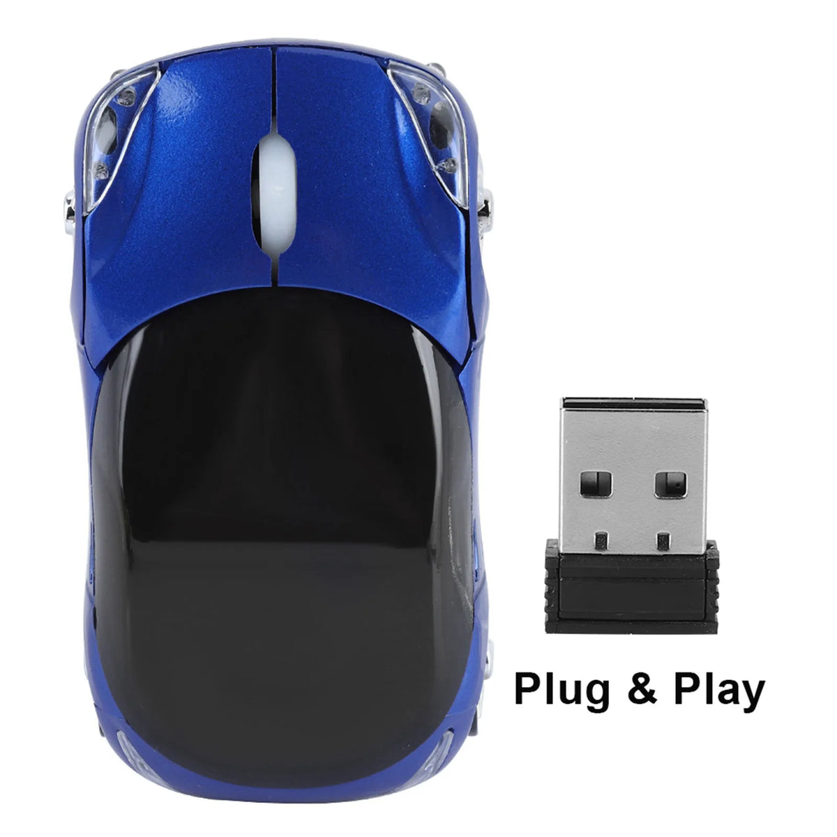 Car Mouse Wireless Optical 1600DPI Mac ME Windows Tablet Gaming Office Zpaxo Blue