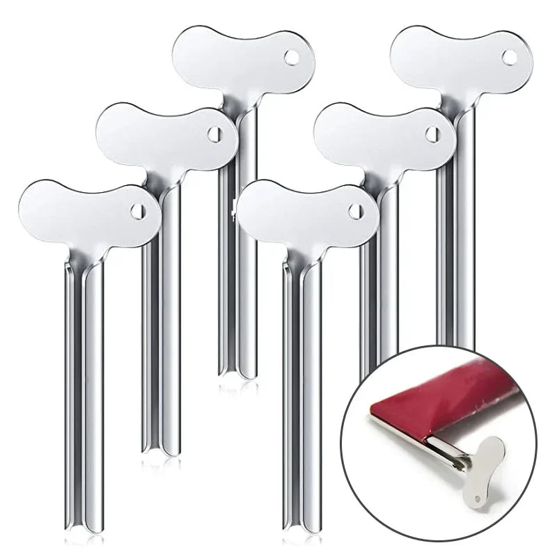 5pcs Stainless Steel Toothpaste Squeezer Facial Cleanser Toothpaste Dispenser Squeezer Tube Tools Metal Bathroom Accessories Zpaxo