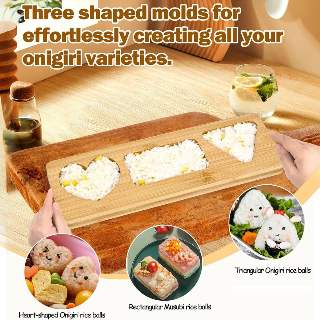 Rice Ball Mold Sushi Making Tool Non-stick Wooden Kitchen Snack Home