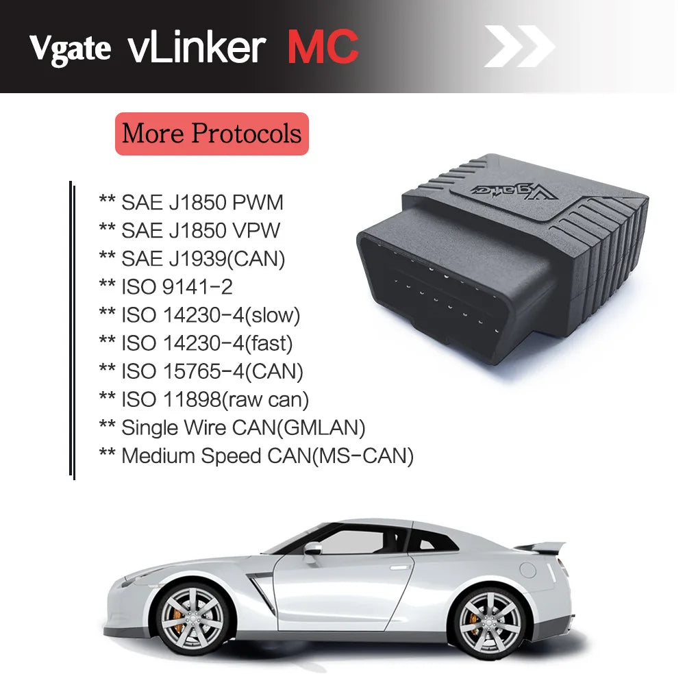 VLinker MC ELM327 V2.2 Bluetooth 4.0 OBD2 Car Diagnostic Scanner for FORScan BimmerCode Auto Tool ELM327 V1.5 Plug Play Zpaxo