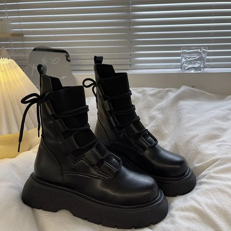 2023 Women Boots Spring Autumn Students Casual Fashion Shoes Lace-up Zpaxo