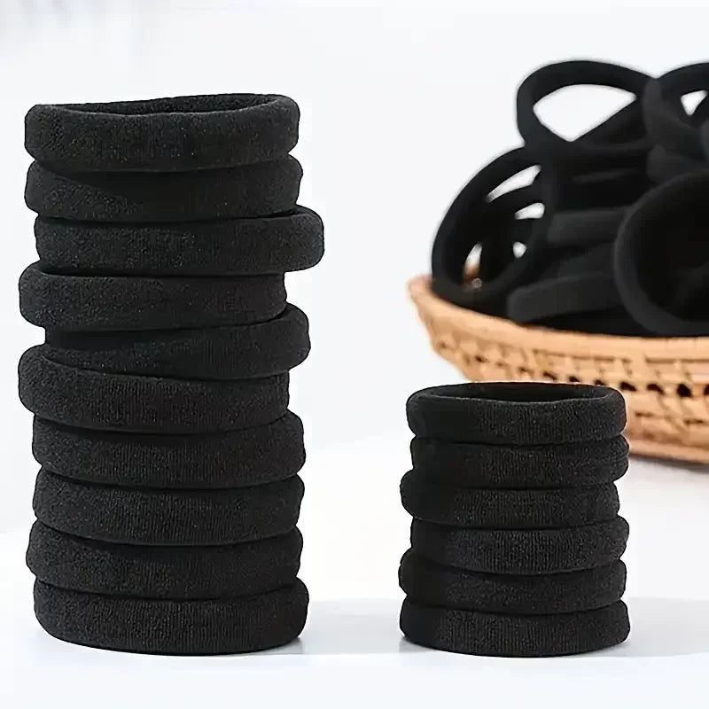 Elastic Hair Bands Women Girls Black Basic Tie Headband Simple