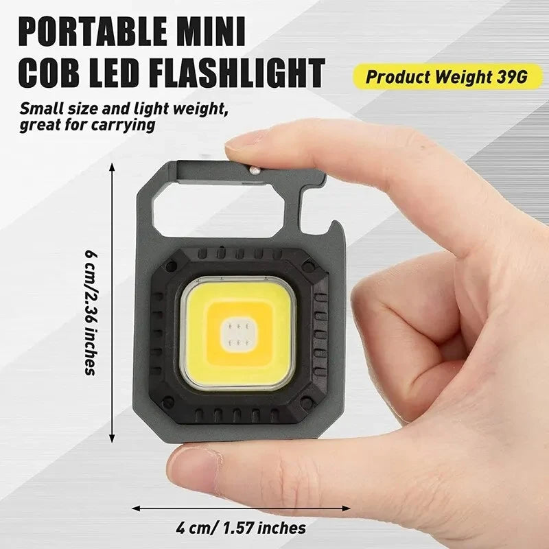 Mini COB LED Keychain Flashlight | Type-C Rechargeable Torch