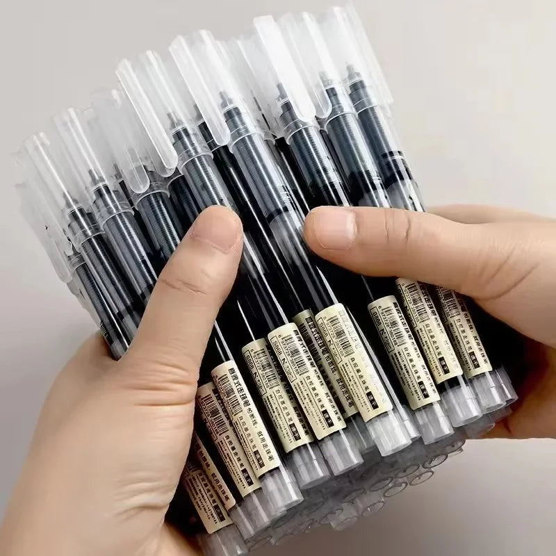 10pcs 0.5mm Gel Pencil Needle Type Gel Pen Black Blue Red Ink Straight Liquid Pen Writing Pens School Office Stationery Supplies Zpaxo