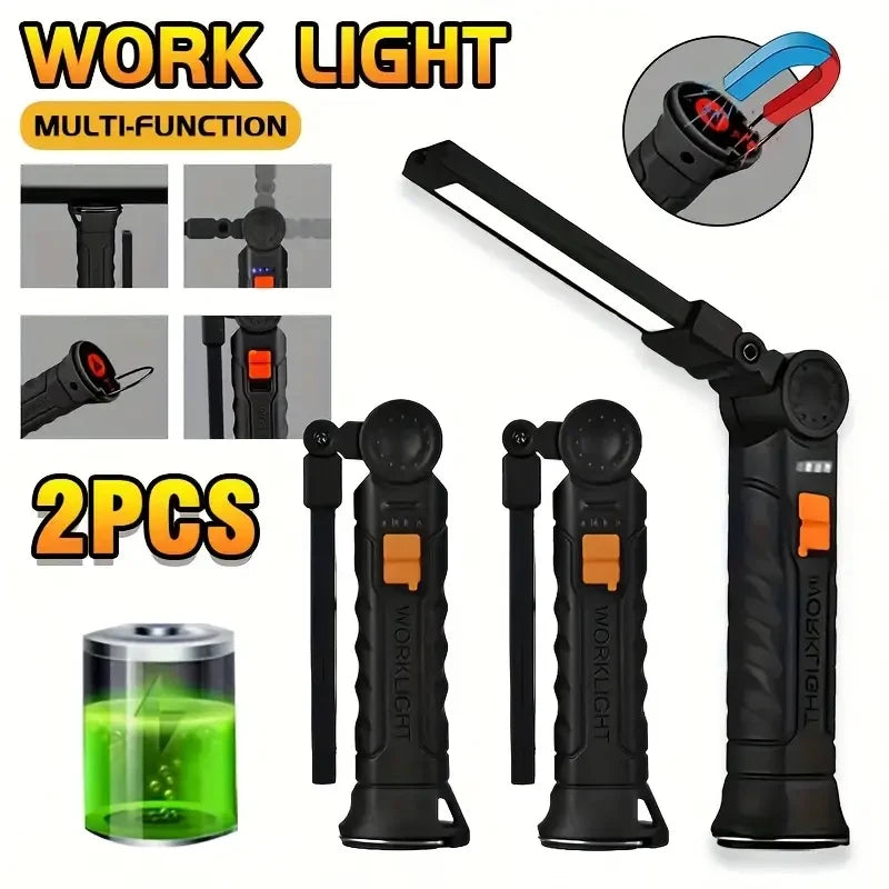KDULIT Magnetic LED Work Light – Type-C Rechargeable Camping Lamp