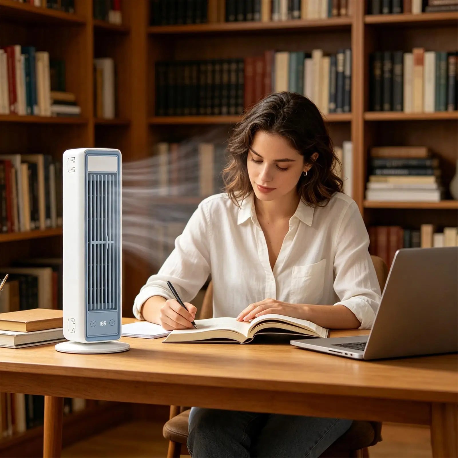 Portable Air Conditioner Fan 3600mAh Quiet Desktop Tower Wall