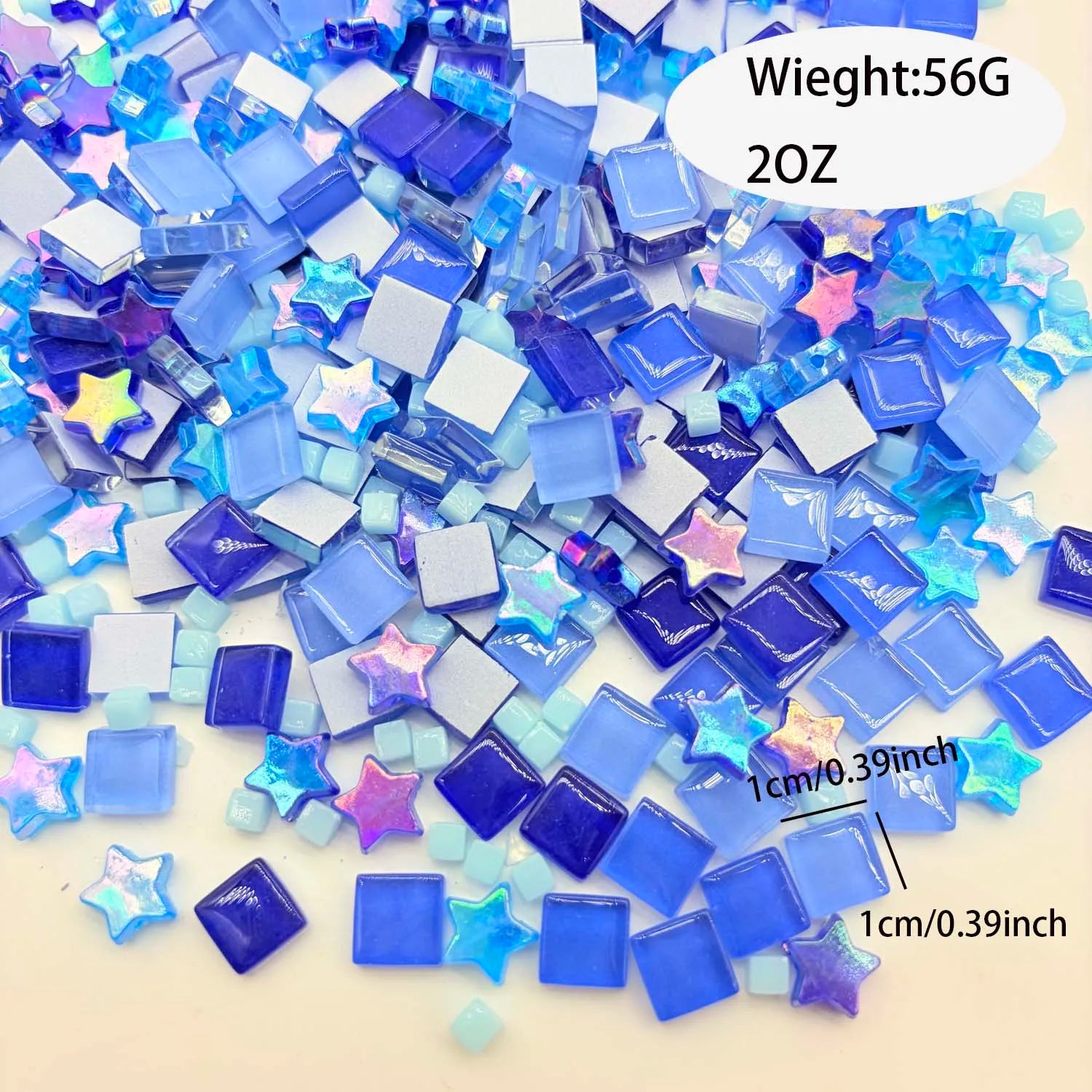 56G Glass Mosaic Tiles Colorful Square Mosaic Craft Materials DIY Mosaic Stones artJewelry Making, Home Decoration Zpaxo B