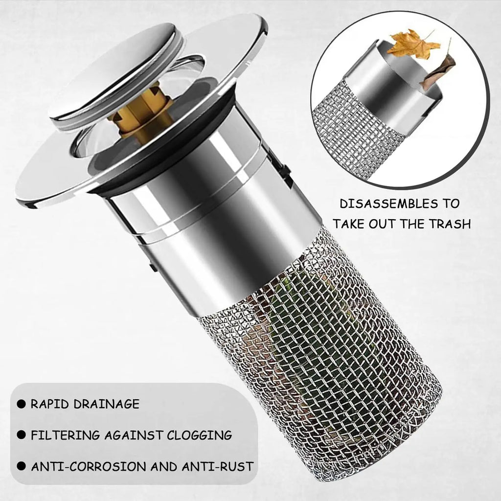 Stainless Steel Press-Type Sink Drain Plug – Universal Fit