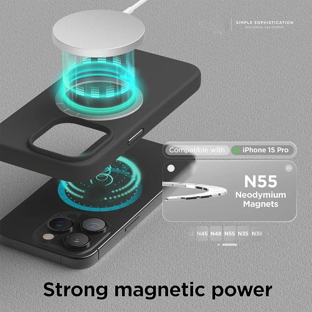 UYUXIO Liquid Silicone Magnetic Phone Case Iphone 15 14 13 12 Max