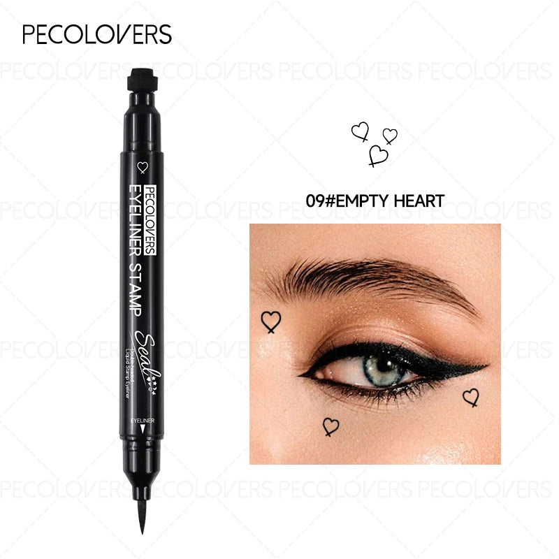 1PC Liquid Eyeliner Stamp - Waterproof, Slim Gel Felt Tip with Heart, Star, Triangle & Flower Shapes for Creative Eye Makeup Zpaxo 09