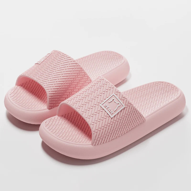 Cute Women's Slippers Indoor Soft Sole Cartoon Bear Slides Bathroom