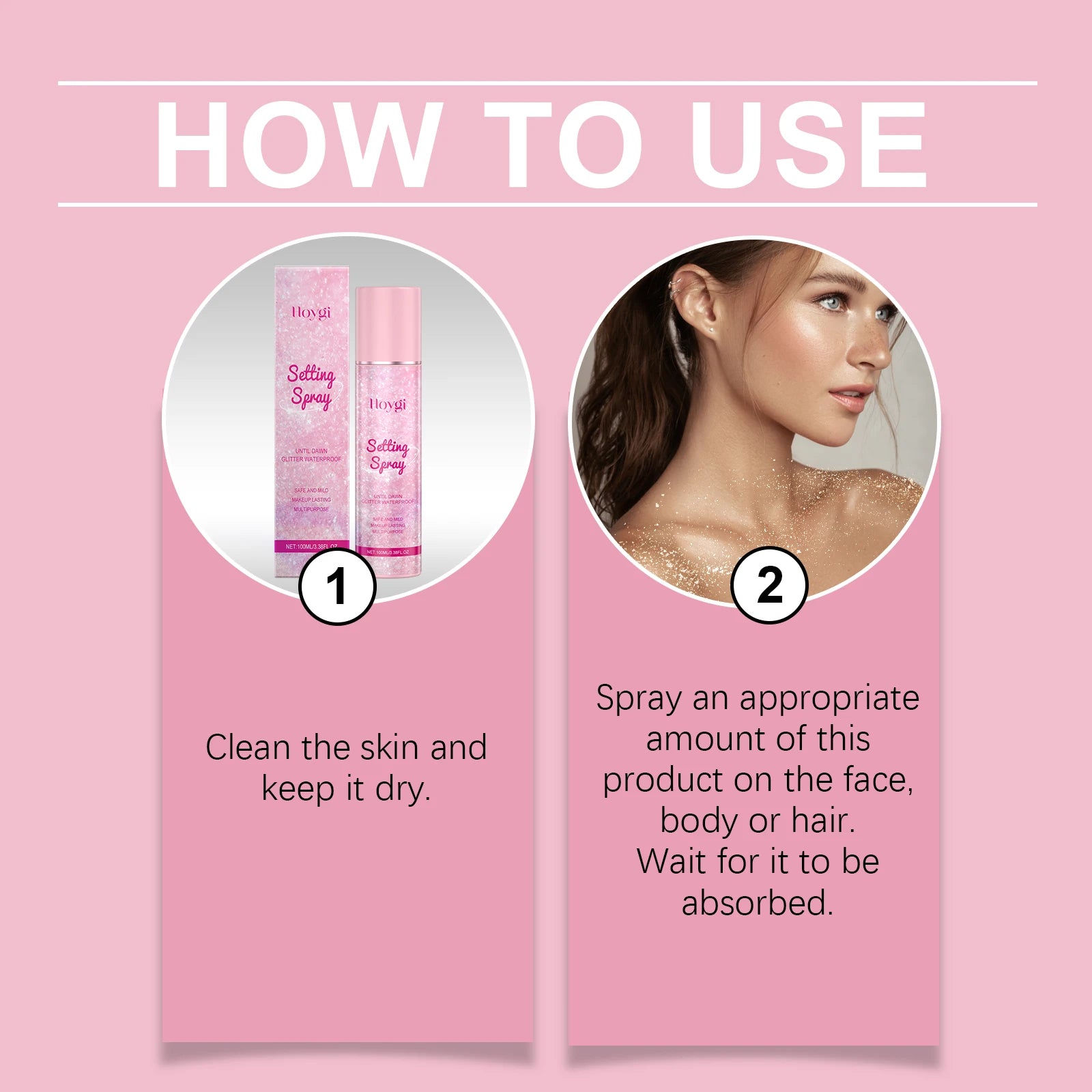 Hoygi Flash Setting Spray Oil Control Waterproof Sweat Proof Long-Lasting Base Makeup for Body Charming Face Fixer Make up Spray Zpaxo