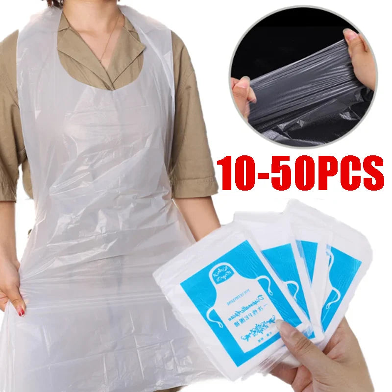 Extra Long Thick Plastic Apron Disposable Waterproof Oil-proof Adults