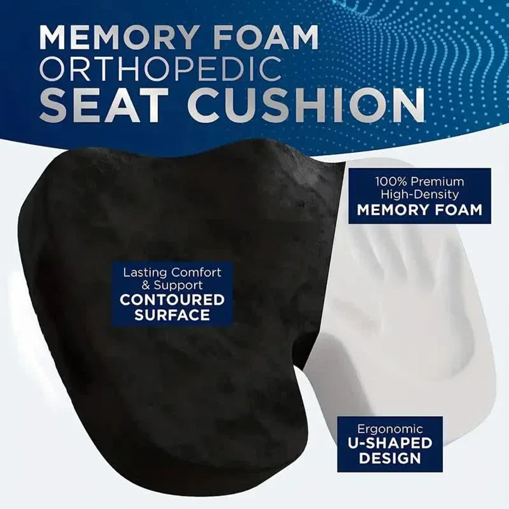 U-Shaped Memory Foam Seat Cushion – Tailbone & Back Relief Memory Foam Seat Cushion Zpaxo