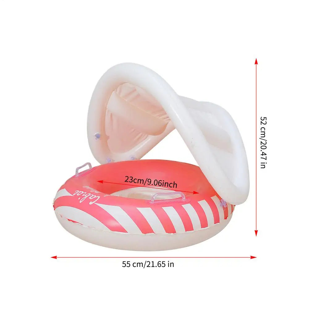 Baby Pool Float Inflatable Swim Ring Canopy Removable Seat Kids Water Zpaxo C