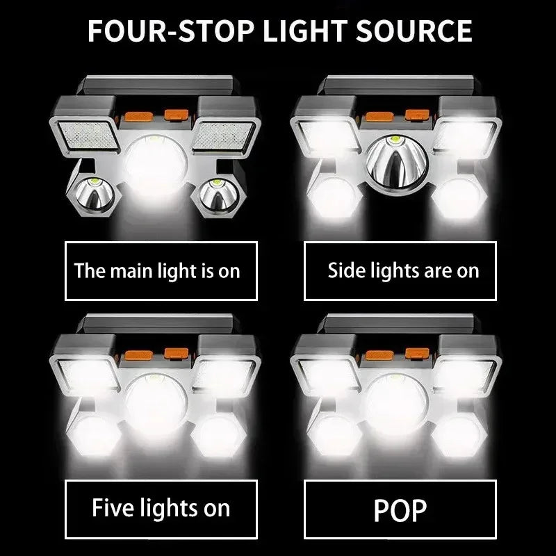 5-LED Rechargeable Headlamp – Camping, Fishing & Hiking Light