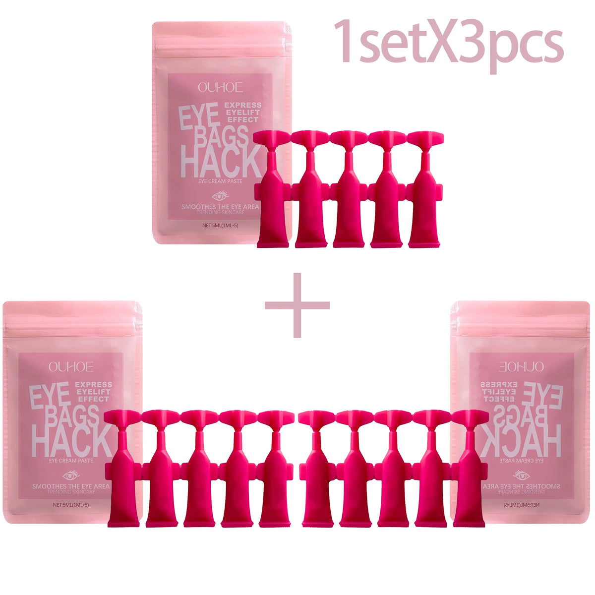 OUHOE Nourishing Moisturizing Eye Cream Firms Area Reduces Fine Lines Zpaxo 3 set