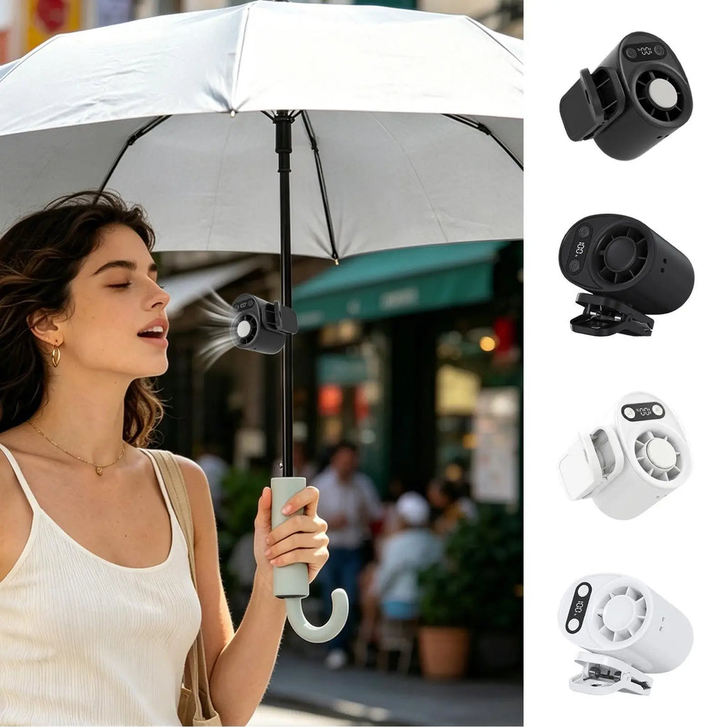 Portable Clip Fan Rechargeable Digital Display USB Portable Fan With Clip For Commuting Travel Camping Golf Beach Music Festival Zpaxo
