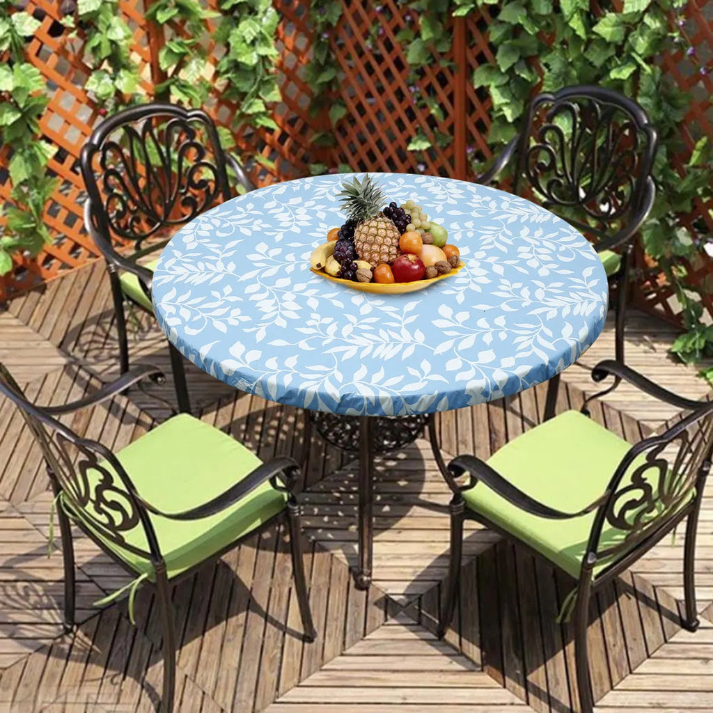 Table Cloth Waterproof Cover Plastic Elastic Edged Vinyl Fitted Tablecloth Flannel Backed Indoor Outdoor Round Wipea Table Cloth Zpaxo