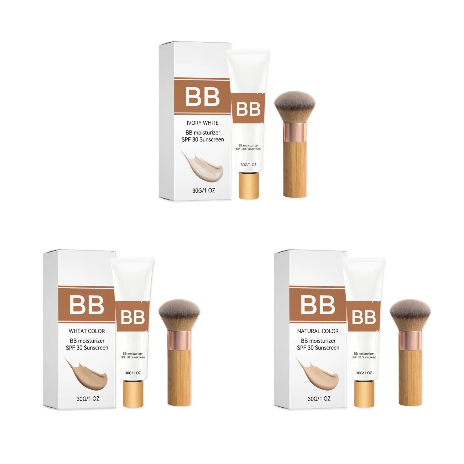 SPF 30 PA+++ BB Cream Sunscreen Concealer Foundation Kit BB Cream Sunscreen Zpaxo 3-color Series