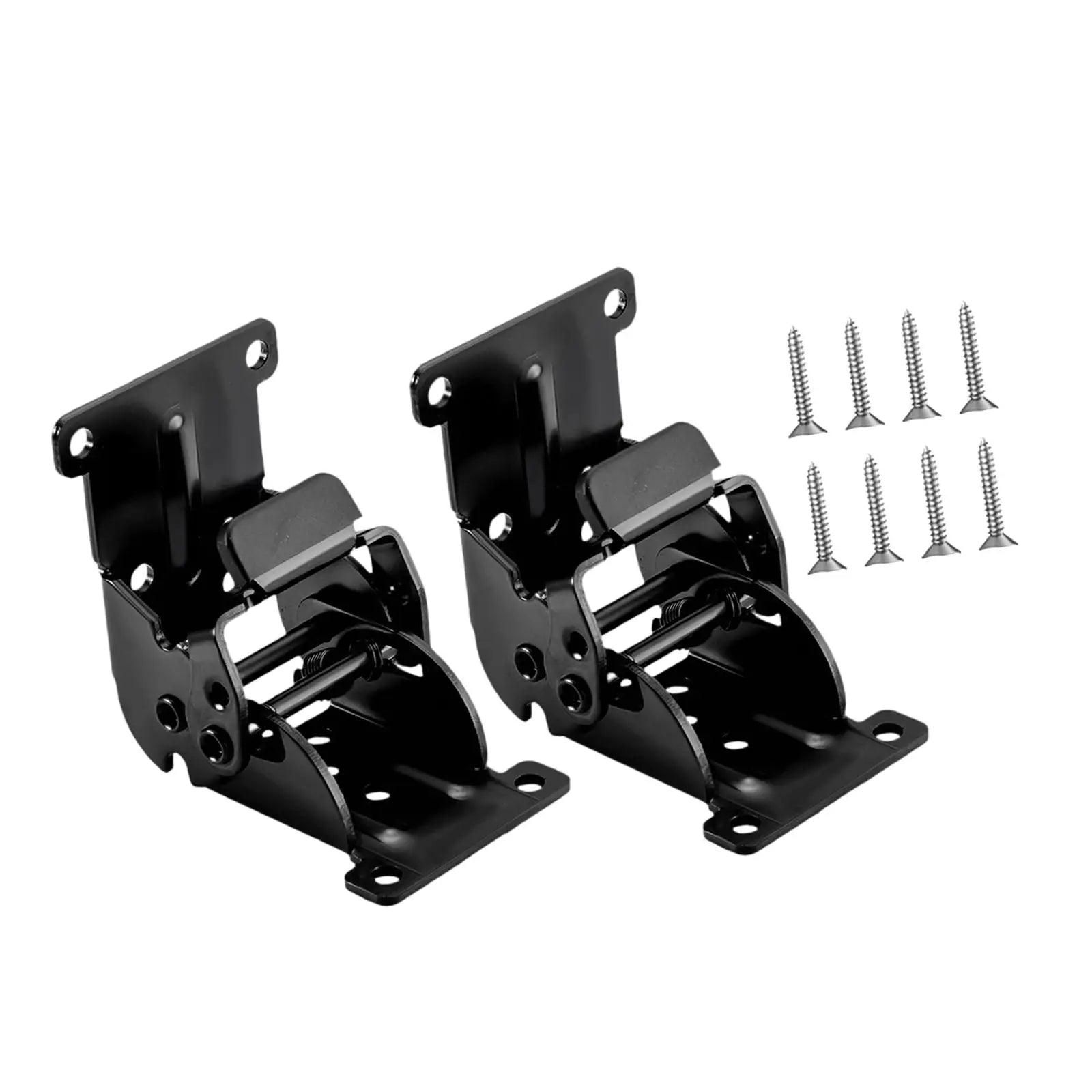 2x Furniture Leg Hinges Folding Accessory 0-90-180 Degree Simple Assembly Multifunctional Lock Extension Support Self Locking Zpaxo black