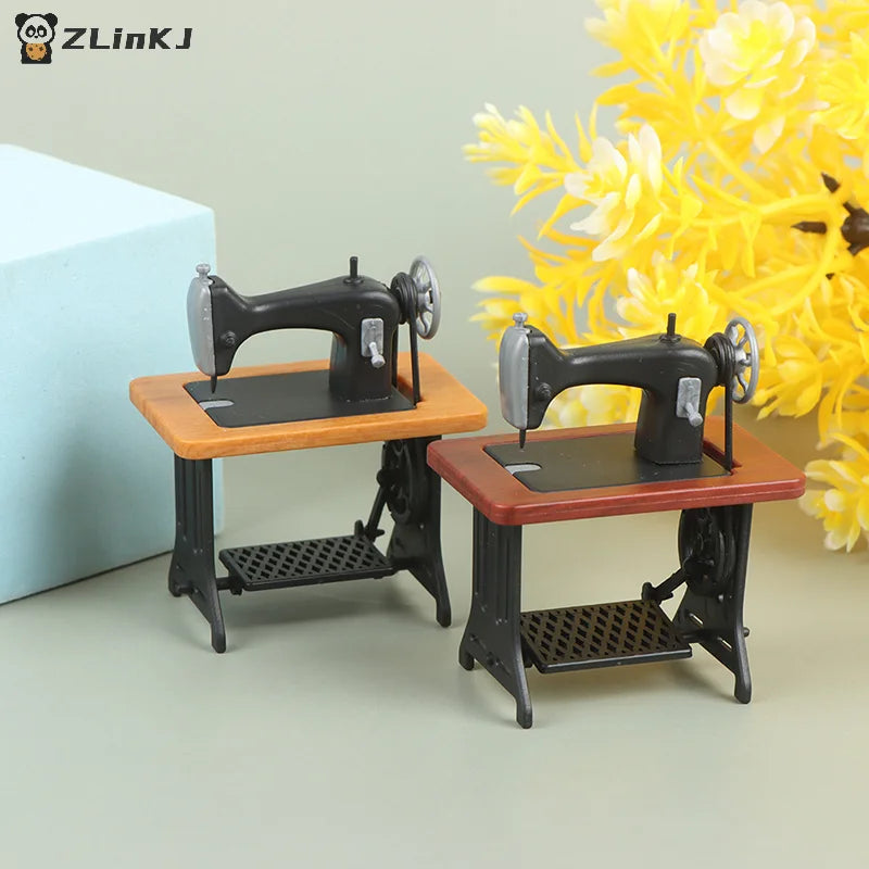 ▶1Pc 1:12 Dollhouse Miniature Sewing Machine Model Doll Furniture Decor Toy Zpaxo