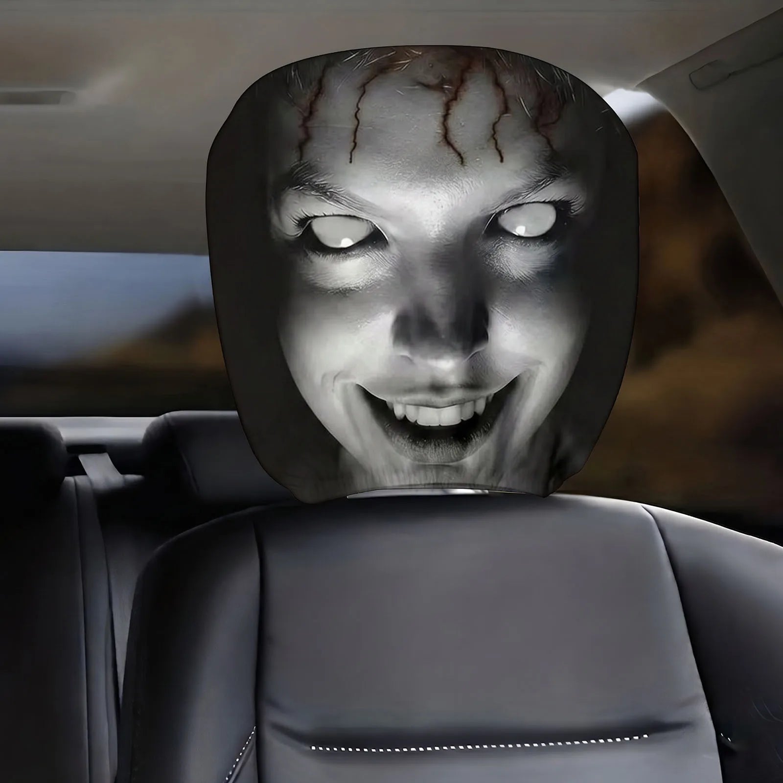 Breathable Car Seat Pillowcase Lightweight Funny Cartoon Pattern
