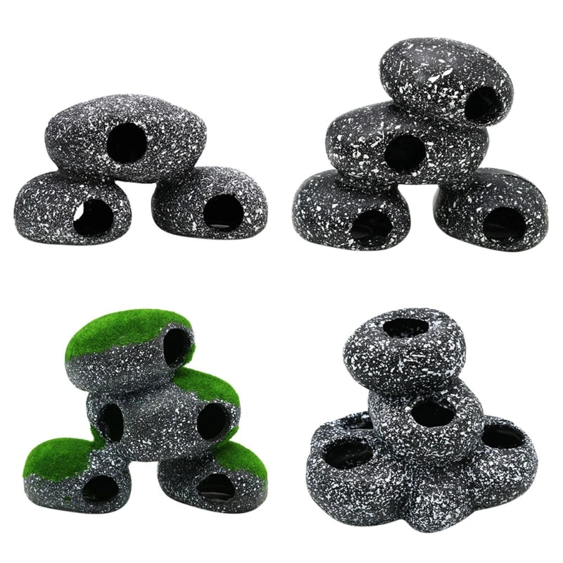Aquarium Decoration Stone Shelter Rock Caves Shrimp Cichlid Hiding