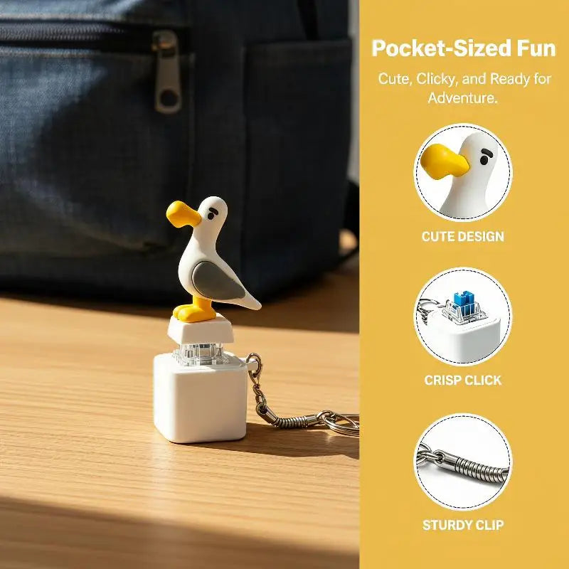 Mini Seagull Fidget Keyboard Keychain Funny Stress Relief Finger Zpaxo