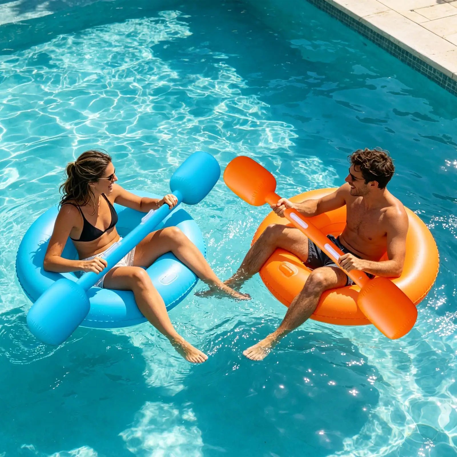 Inflatable Pool Jousting Game Floating Mat Battle Adults Water Fight