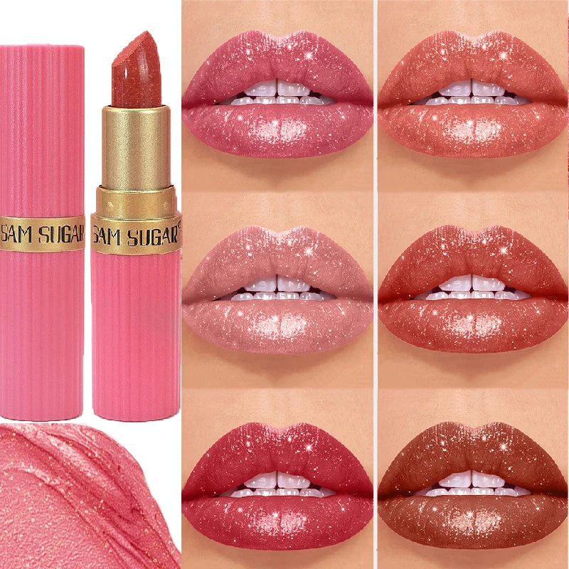 Diamond Shiny Velvet Matte Lipstick Glitter Shimmer Pearlescent Sexy