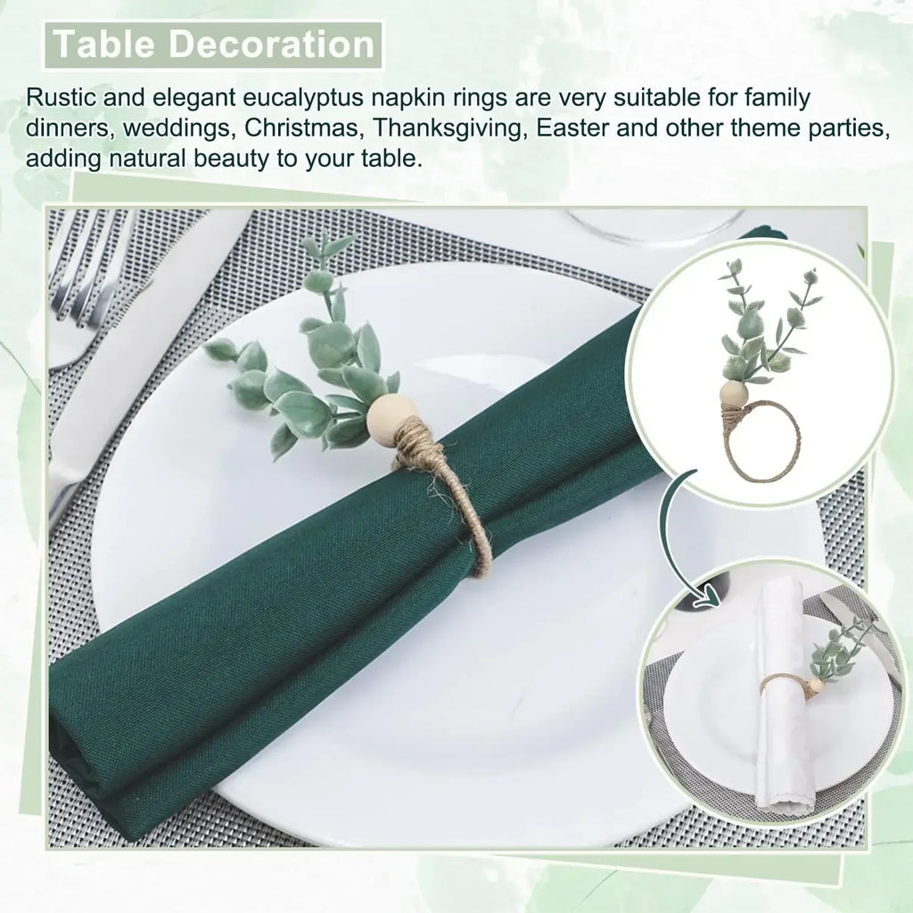 Eucalyptus Leaf Napkin Ring Hotel Western Restaurant Banquet Table