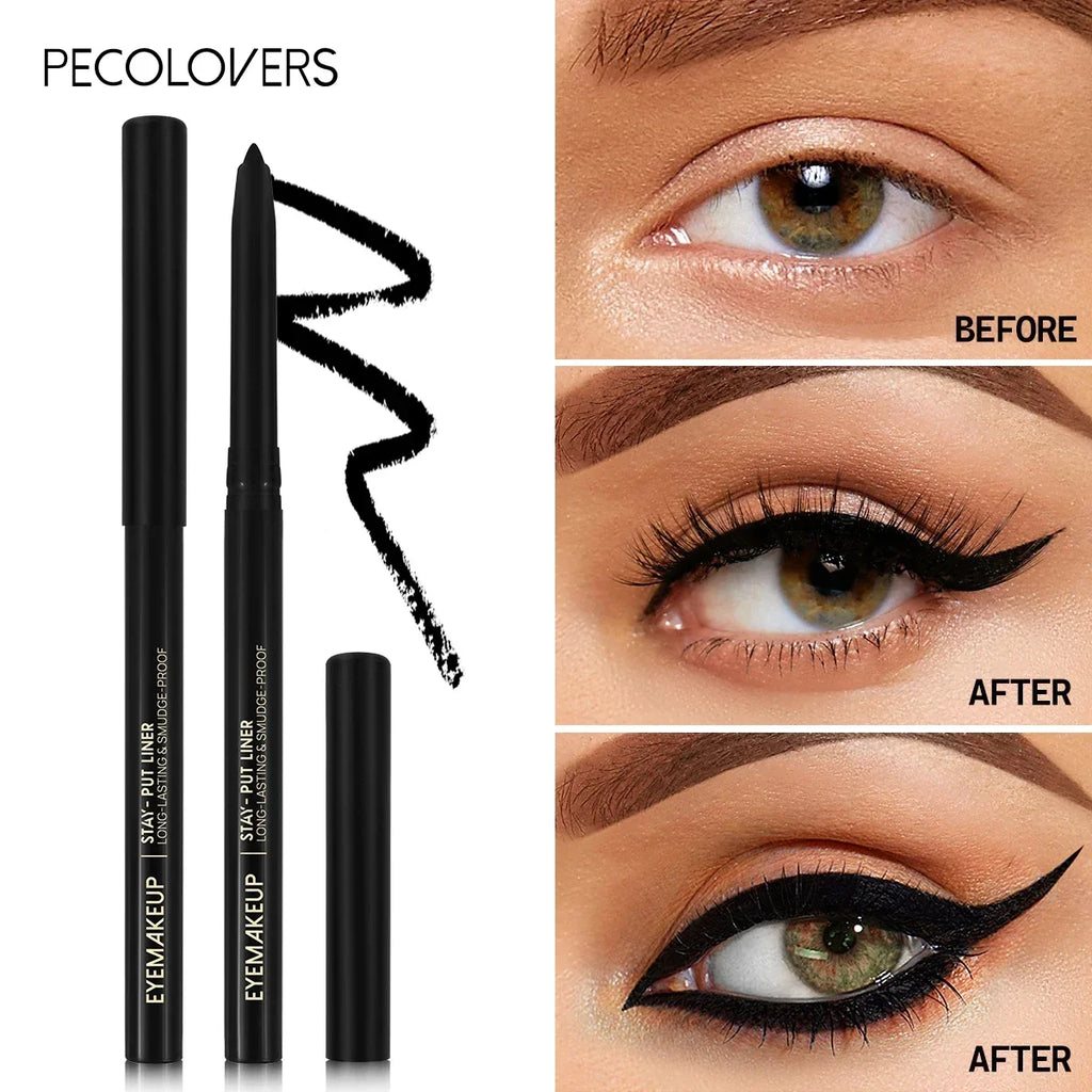 Waterproof Black Eyeliner Gel Pencil Lasting Natural Smooth Easy Wear Zpaxo
