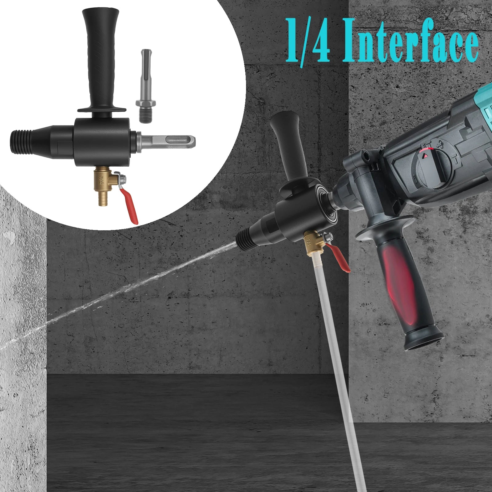 Electric Hammer Into Water Drill Turn Water Drill Water 2.2 cm Male to SDS Max Drill Adapter with 2 Connecting Rod for Drilling Zpaxo