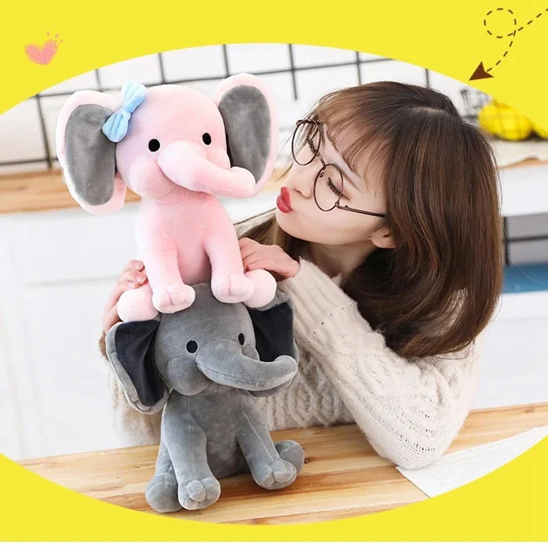 Gray Elephant Stuffed Plush Toys Kawaii Animals Soft Sleeping Pillow