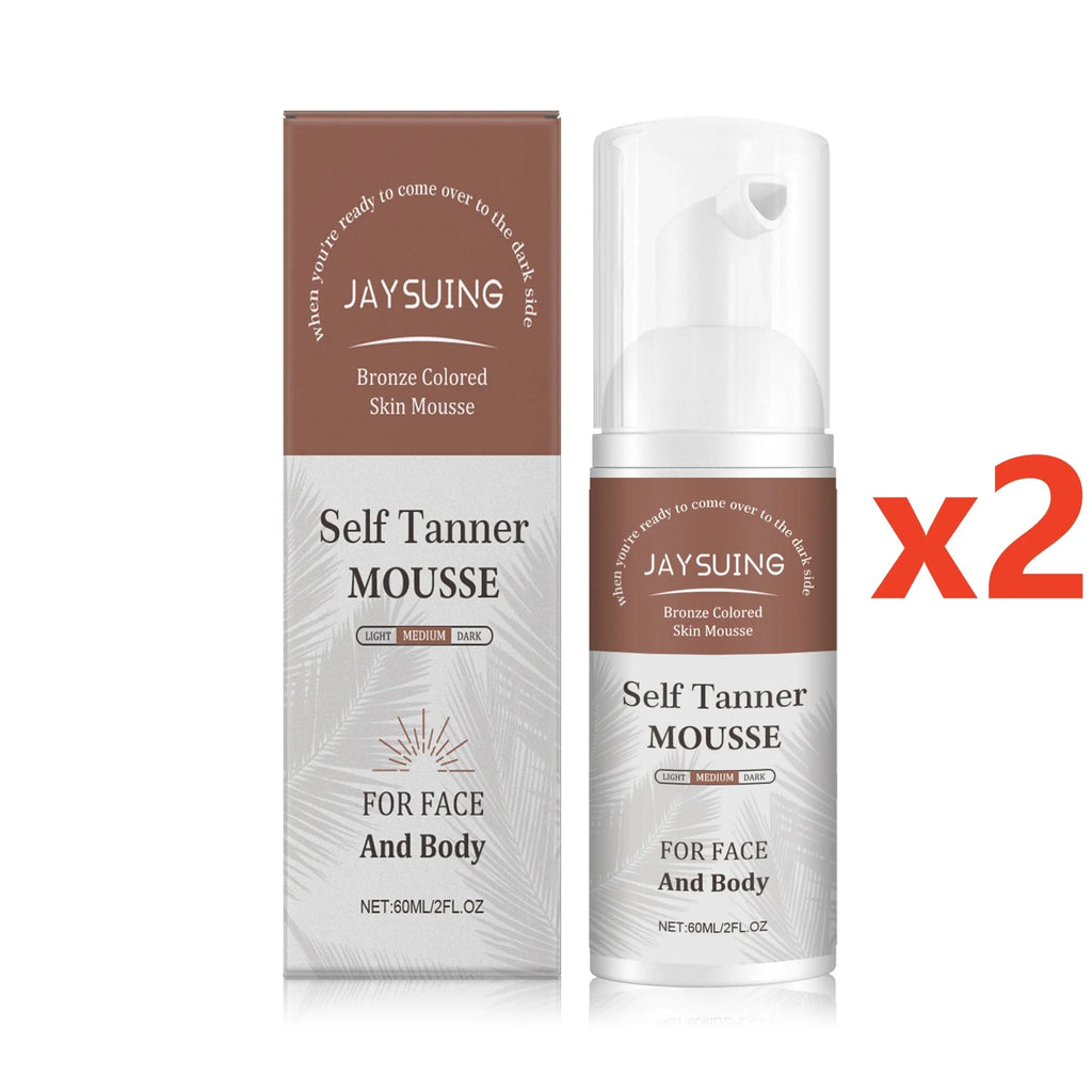 Jaysuing Self Tanner Mousse – Natural Sunless Tanning Foam 60ml Self Tanning Mousse Zpaxo 120ml Boxed